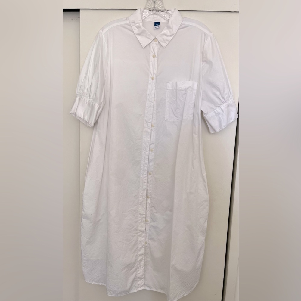 Old Navy short-sleeve cotton shirt dress sz L tall